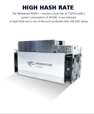 HDMI 입력 3472W Asic Whatsminer M30S+ BTC Bitcoin Miner