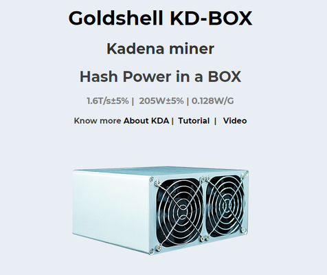 저잡음 Goldshell 광부 KD 상자 KDA 광업 기계 1.6T 소비 205W
